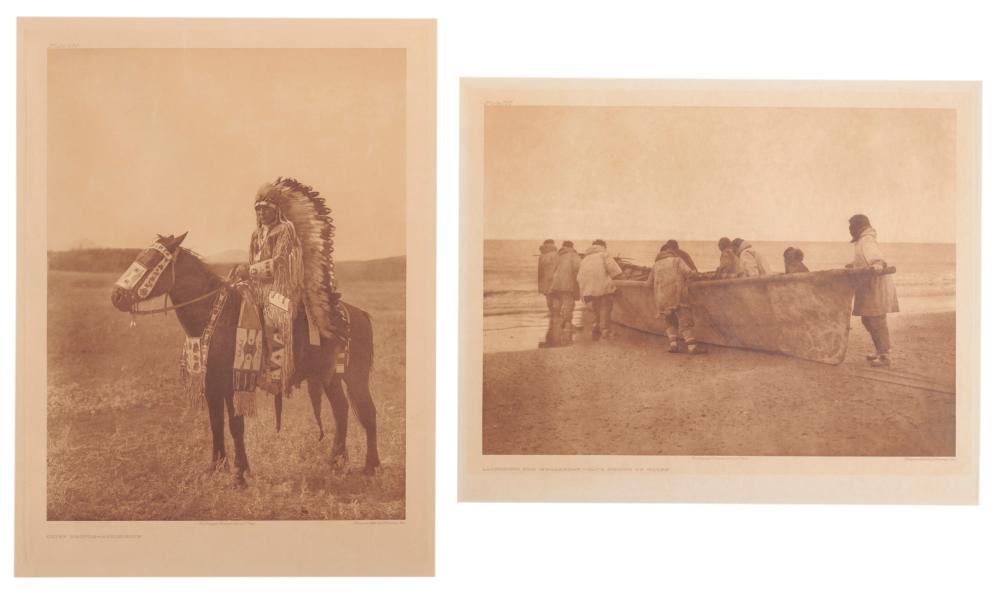 Appraisal: EDWARD SHERIFF CURTIS American - Chief Hector-Assiniboin and Launching the