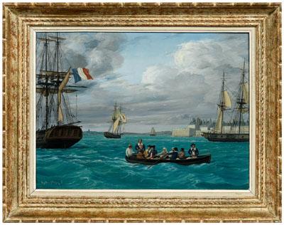 Appraisal: Gustave Alaux painting French - quot Surcouf a Saintmalo quot