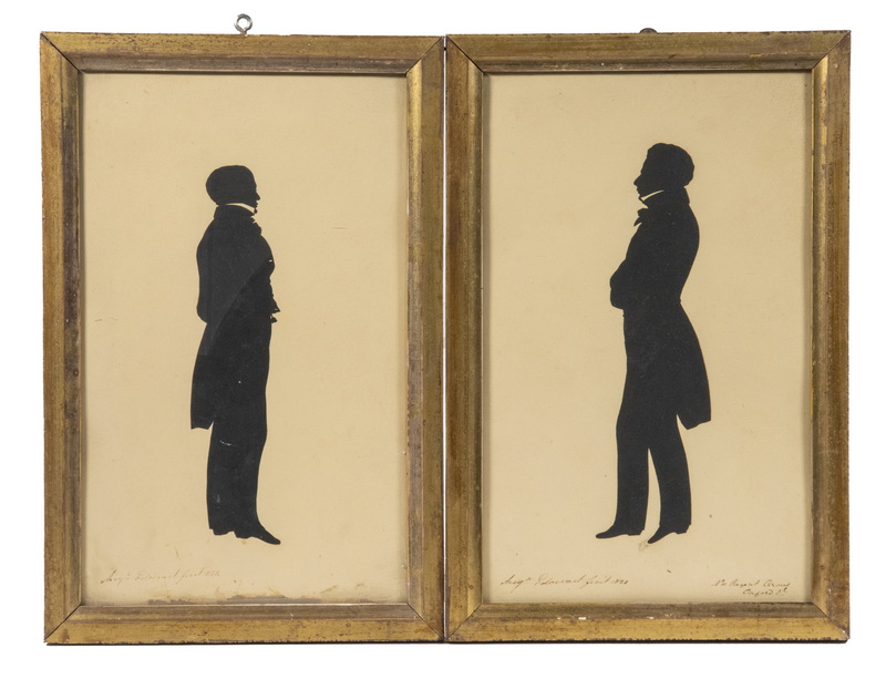 Appraisal: AUGUSTE EDOUARD LA FRANCE - Two Full-Length Silhouettes of Men