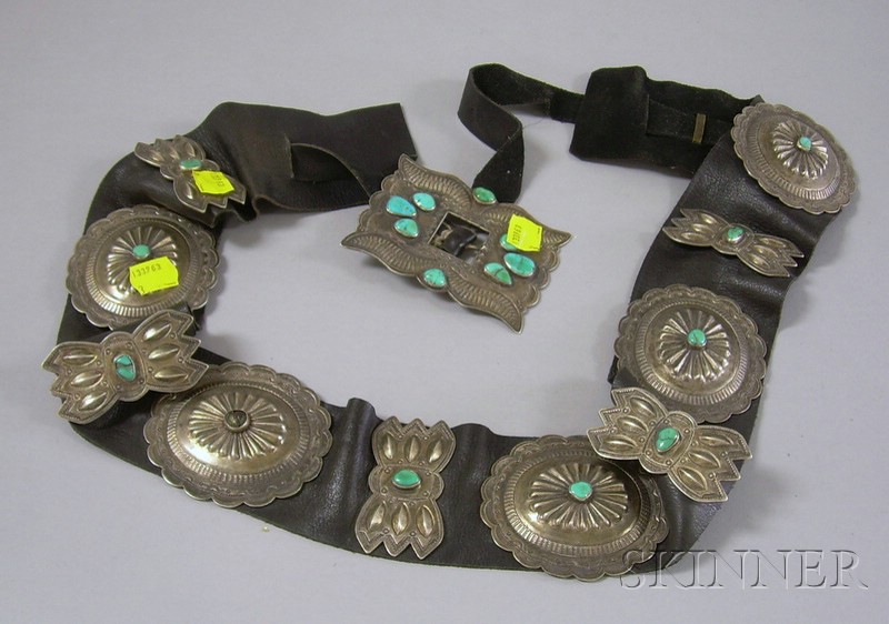 Appraisal: Navajo Concha Belt engraved approx in