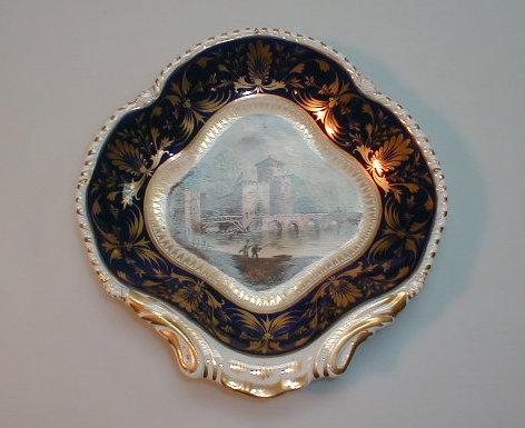 Appraisal: A Bloor Derby porcelain dessert dish of trefoil form painted