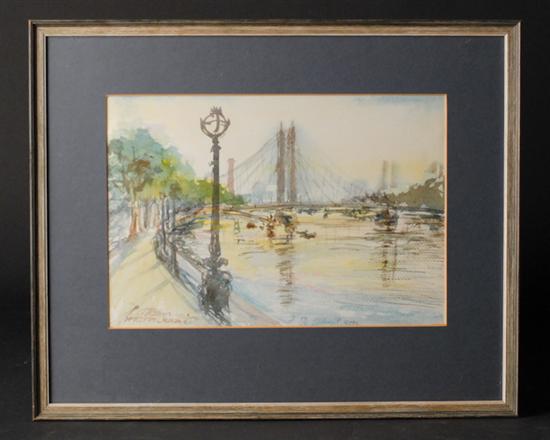 Appraisal: Lorenz th C French A Walkway and Bridge on the