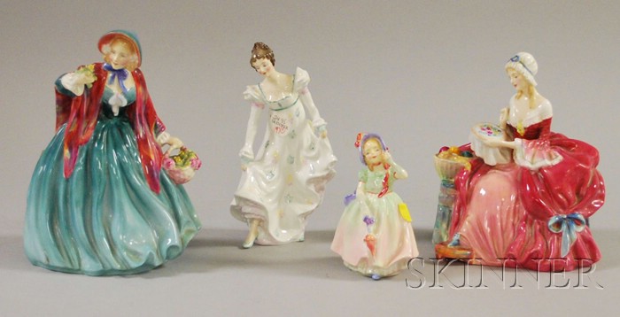 Appraisal: Four Royal Doulton Porcelain Figures Babie HN Penelope HN Lady