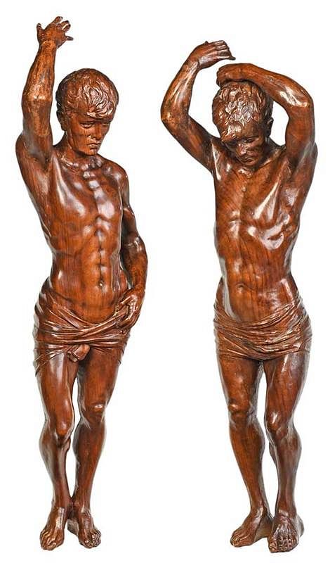 Appraisal: Two Italian Renaissance Style Figures probably th century two young