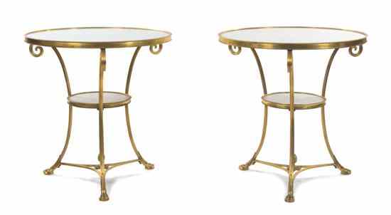 Appraisal: A Pair of Empire Style Gilt Bronze and White Marble