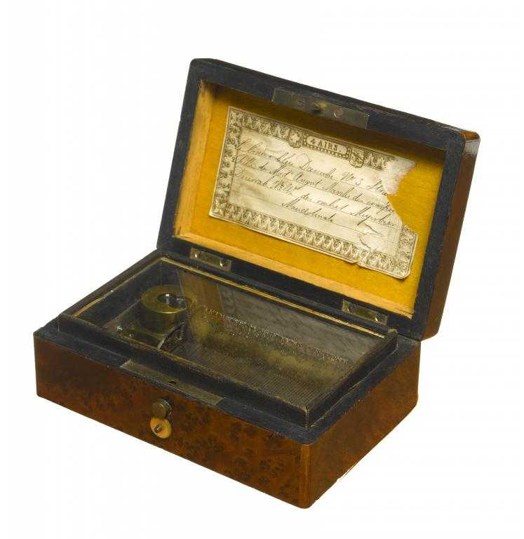 Appraisal: A SWISS MINIATURE MUSICAL BOX the cm pinned cylinder and