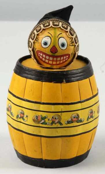 Appraisal: Pumpkin Head on Barrel Halloween Decoration Description Marked Germany on