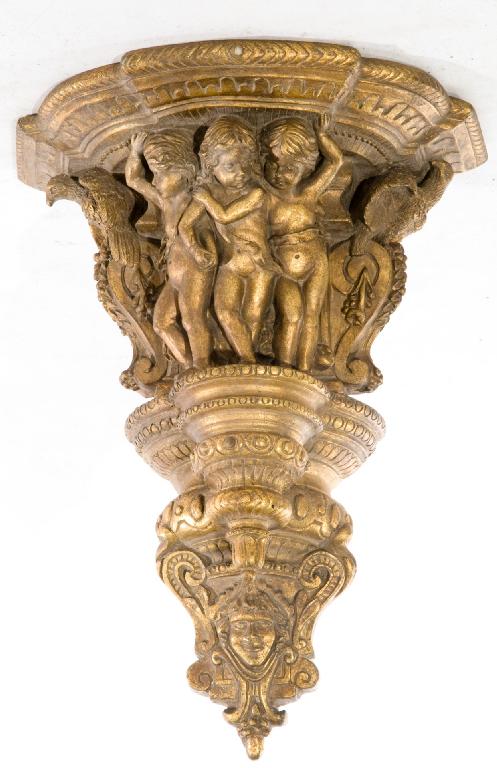 Appraisal: GILTWOOD WALL BRACKET IN th CENTURY STYLE decorated with putti