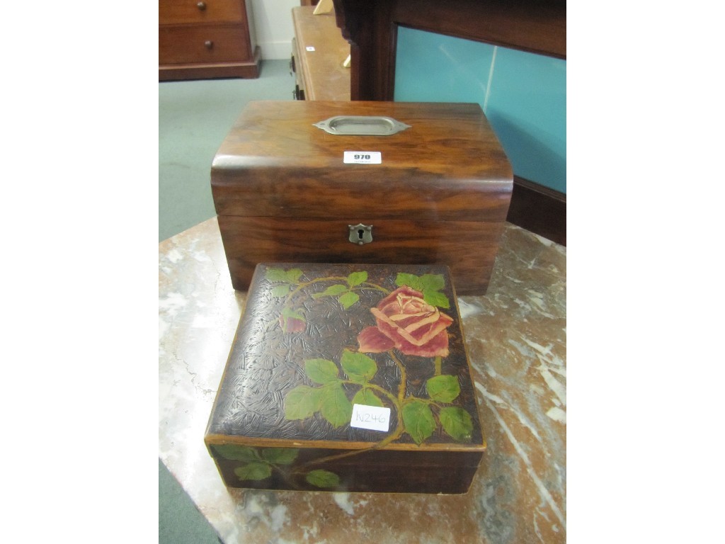 Appraisal: Victorian walnut jewellery box penwork box and another