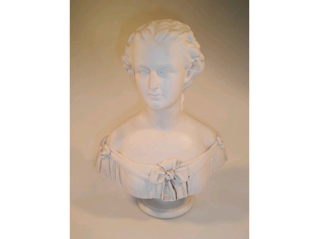 Appraisal: A thC Parian bust of a young woman after Beattie