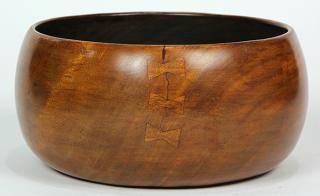 Appraisal: Hawaiian koa wood poi bowl calabash Hawaiian koa wood poi