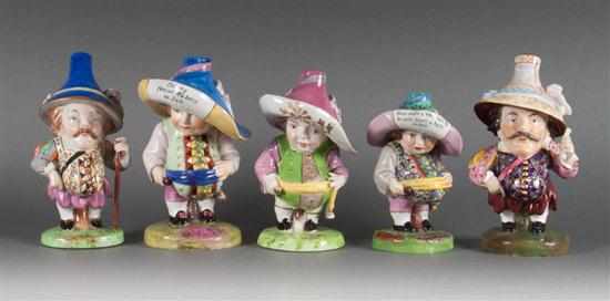 Appraisal: Five Derby style porcelain ''Mansion House Dwarves'' th century each