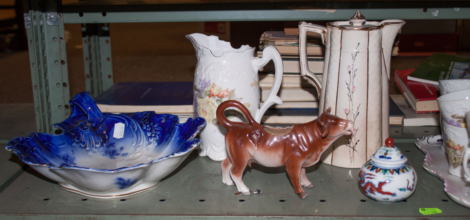 Appraisal: Assortment of china including partial tea set cow creamer blue