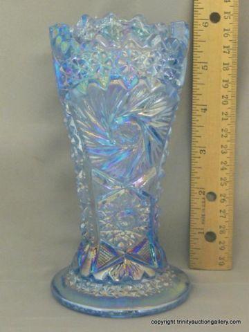 Appraisal: LE Smith Co Ohio Star Blue Carnival Glass Vase -