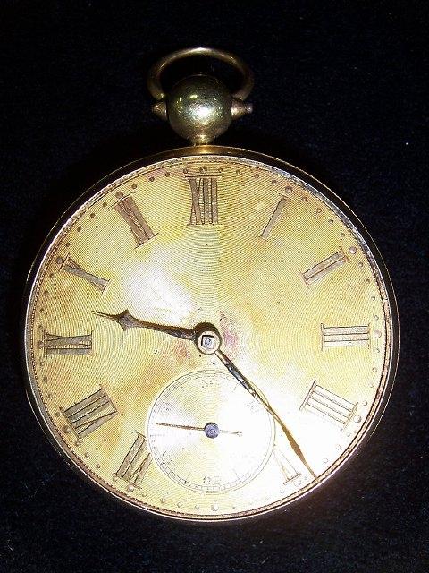 Appraisal: A gentleman's carat gold open faced pocket watch the case