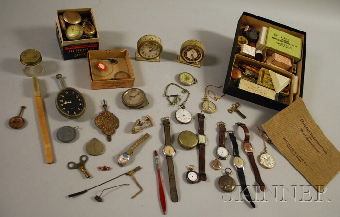 Appraisal: Group of Watches Parts and Components including pocket watches by