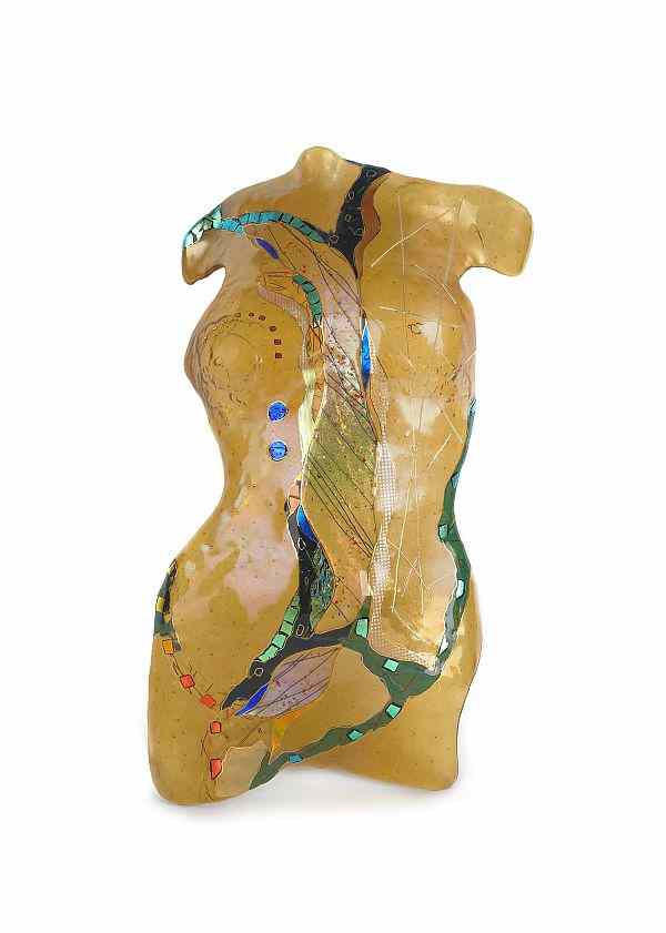 Appraisal: Contemporary art glass body sculpture signed Karen Ehart h