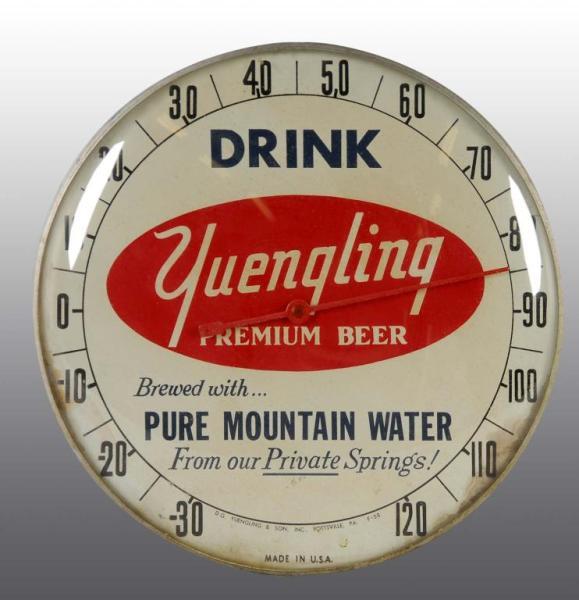 Appraisal: Glass Metal Yuengling Beer Dial Thermometer Description Circa s Medium