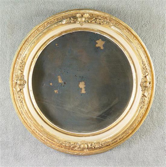 Appraisal: Round Rococo Style Wall Mirror Composition decoration over gesso with