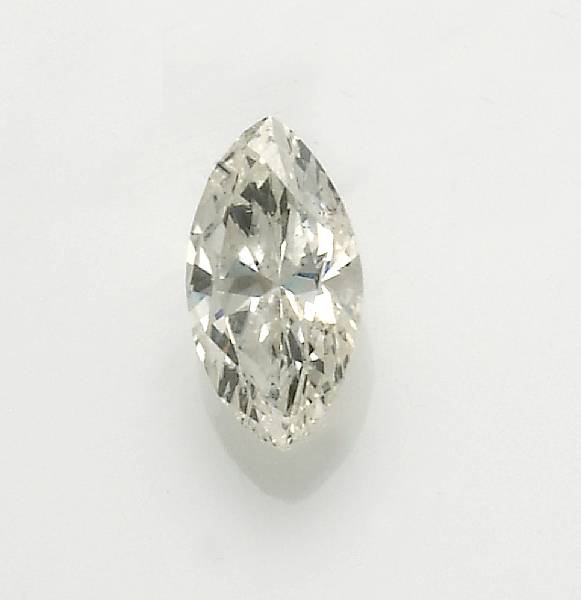 Appraisal: An unmounted marquise-cut diamond weighing carats