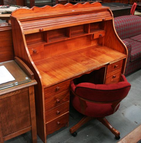 Appraisal: A th century roll top desk