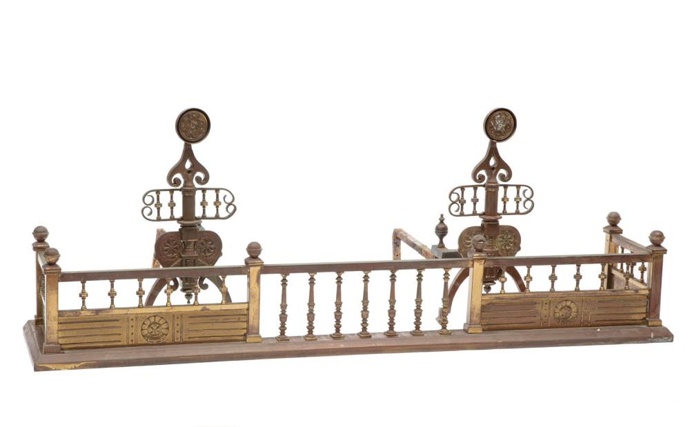 Appraisal: Pair of Aesthetic Movement Andirons with Fender c stylized design