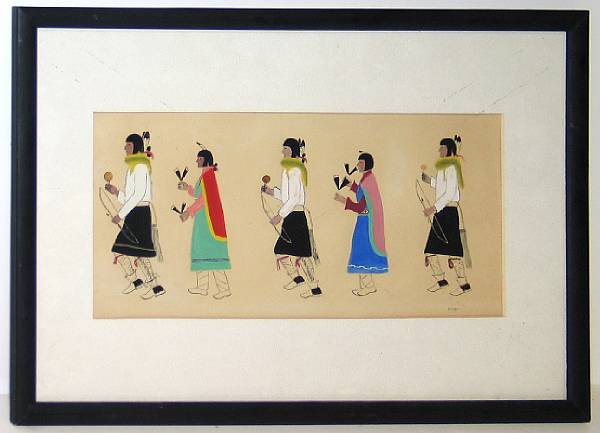 Appraisal: Jose Ramos Roybal Dance procession signed 'J Roybal' lower right