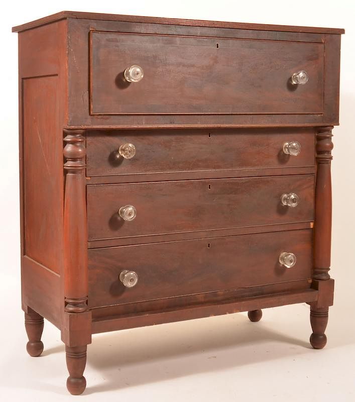 Appraisal: PA Empire Cherry and Mahogany Chest of Drawers Pennsylvania Empire