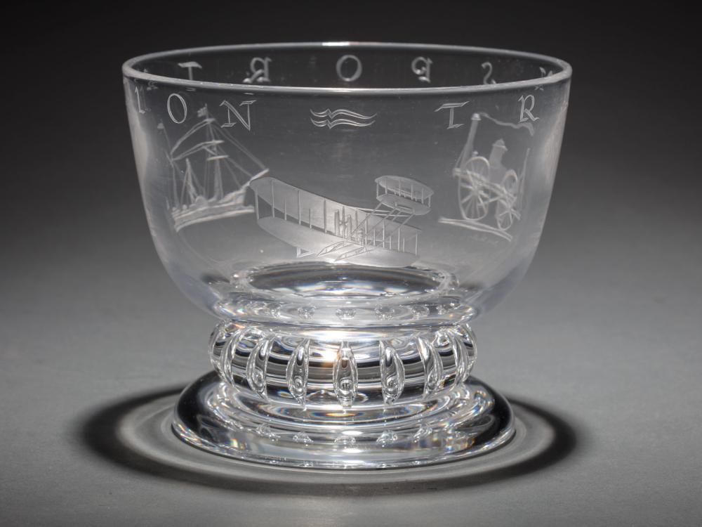 Appraisal: Steuben Glass Transportation Bowl designed by Sidney Waugh in free-blown