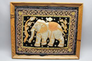 Appraisal: Framed th C Gilt Indian Tapestry of an Elephant th