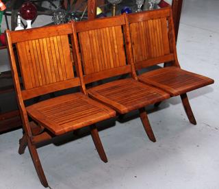 Appraisal: A group of three folding country store chairs A group