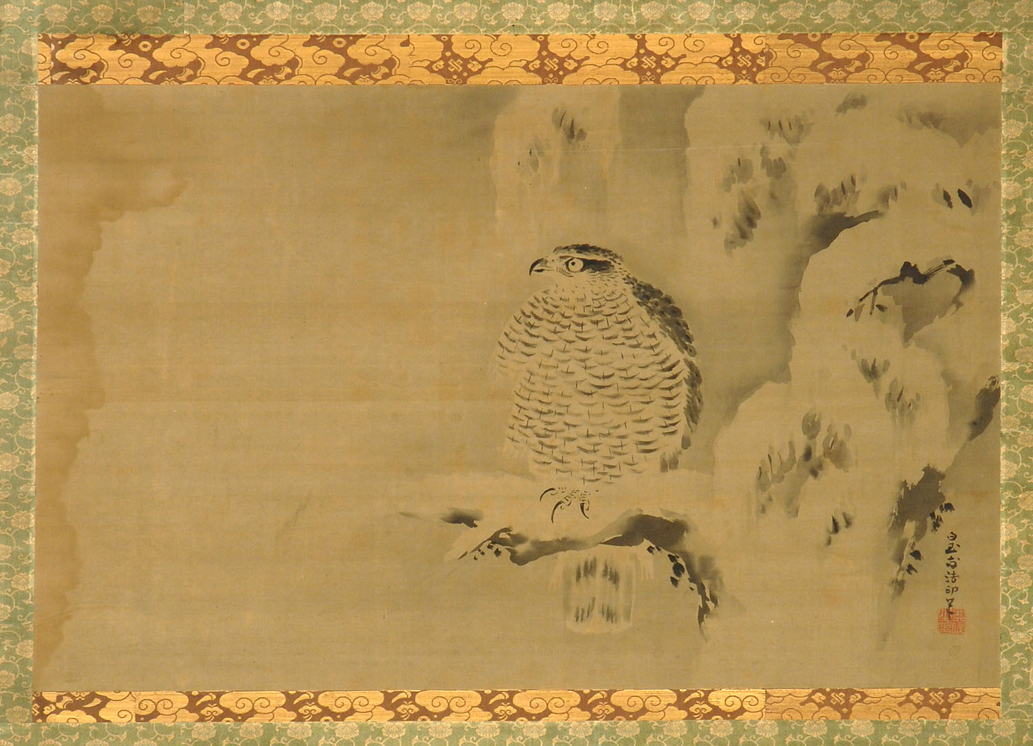 Appraisal: SCROLL PAINTING ON SILK Early th CenturyKano School depiction of