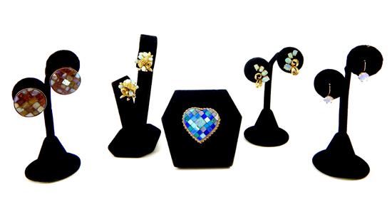 Appraisal: JEWELRY Five assorted opal jewelry items one pair of K