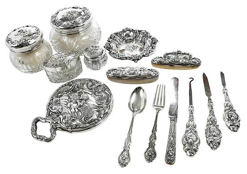 Appraisal: Unger Sterling Love's Dream Set Pieces early th century including