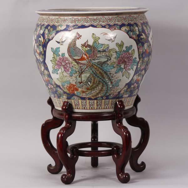 Appraisal: Chinese Famille Rose porcelain fish bowl painted internally with koi