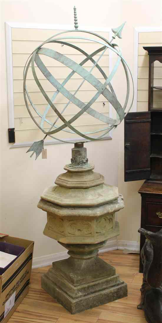 Appraisal: A modern copper armillary sphere on a late th century