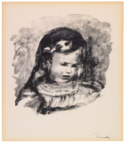 Appraisal: PIERRE-AUGUSTE RENOIR Claude Renoir la t te bais e Lithograph