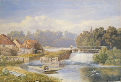 Appraisal: Augustus Walford Weedon - A man by a weir near