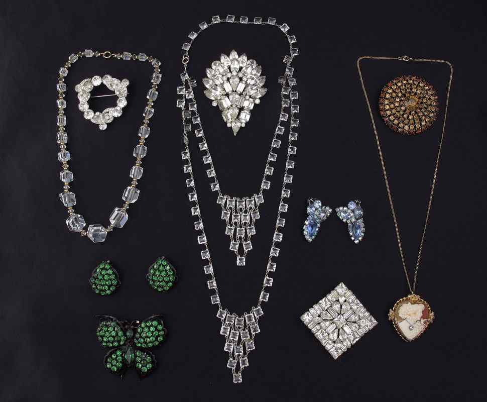 Appraisal: LOT OF ESTATE COSTUME JEWELRY To include Weiss green butterfly