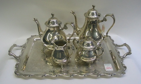 Appraisal: AN AMERICAN INTERNATIONAL SILVERPLATED PIECE TEA AND COFFEE SERVICE by