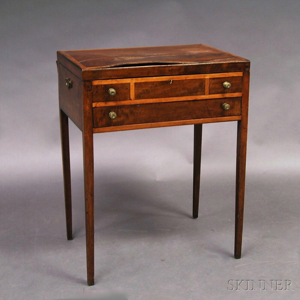 Appraisal: Late Georgian Crossbanded Mahogany Beau Brummel early th century the