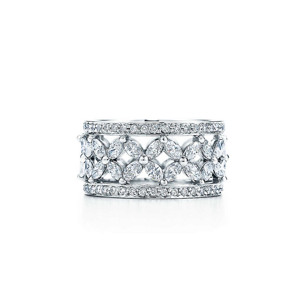 Appraisal: Tiffany Co Victoria Diamond Platinum Ring Tiffany Co Victoria Sleeve