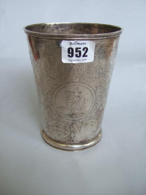 Appraisal: A large German silver beaker in the th Century style