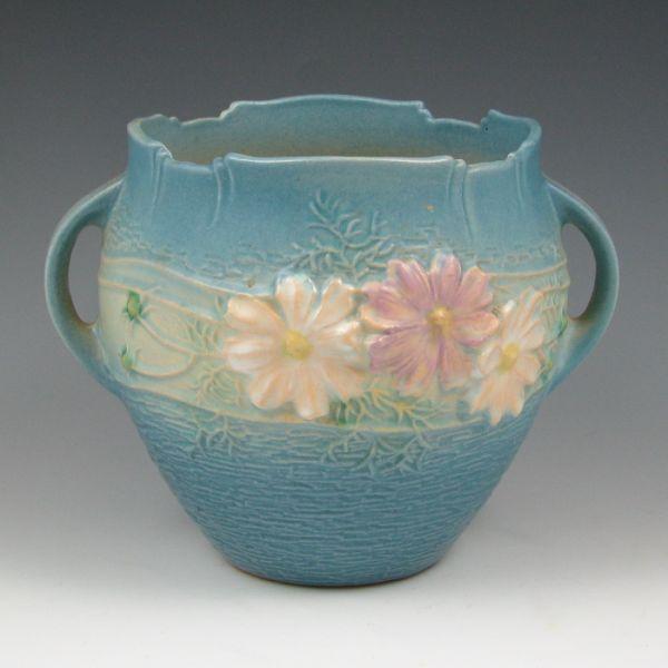 Appraisal: Roseville blue Cosmos jardiniere Marked Roseville - Mint wide by