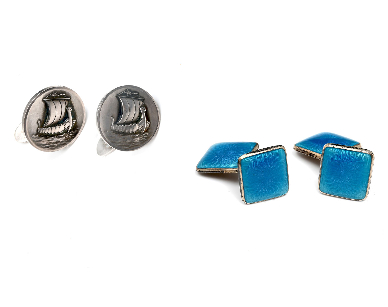 Appraisal: SETS OF CUFFLINKS NILS ERIK GEORGE JENSEN Ca - Georg