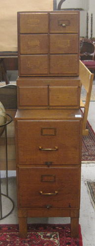 Appraisal: STACKING OAK FILE CABINET Shaw-Walker Office Furniture Co North Muskegon