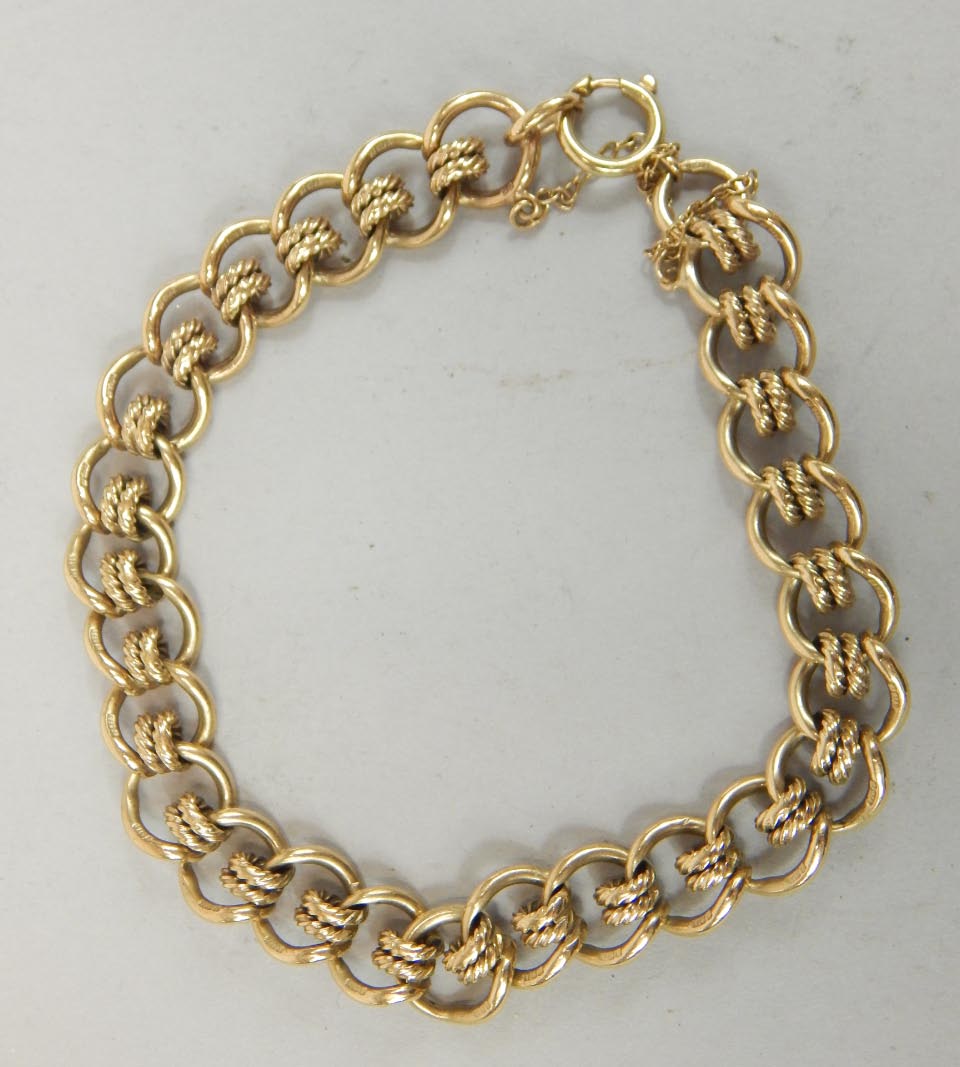 Appraisal: A fancy link bracelet stamped for ct g