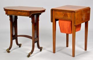 Appraisal: English Games Table and Sewing Table st item - English