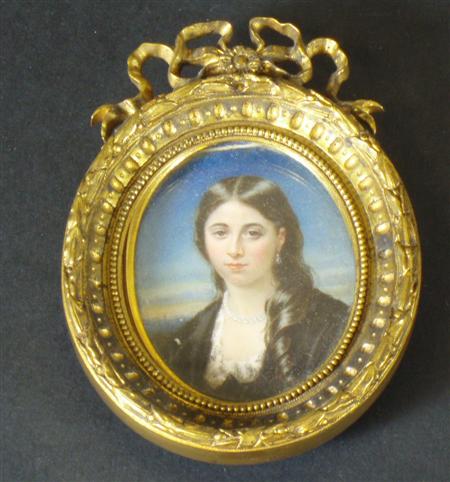 Appraisal: An oval portrait miniature of a lady circa After Annie