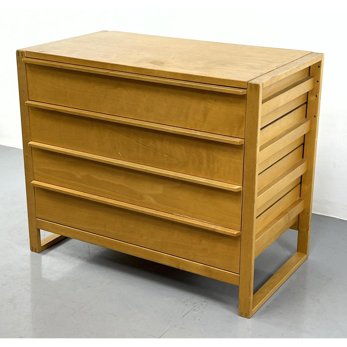 Appraisal: SWEDISH drawer chest in the style of Alvar Aalto Signed